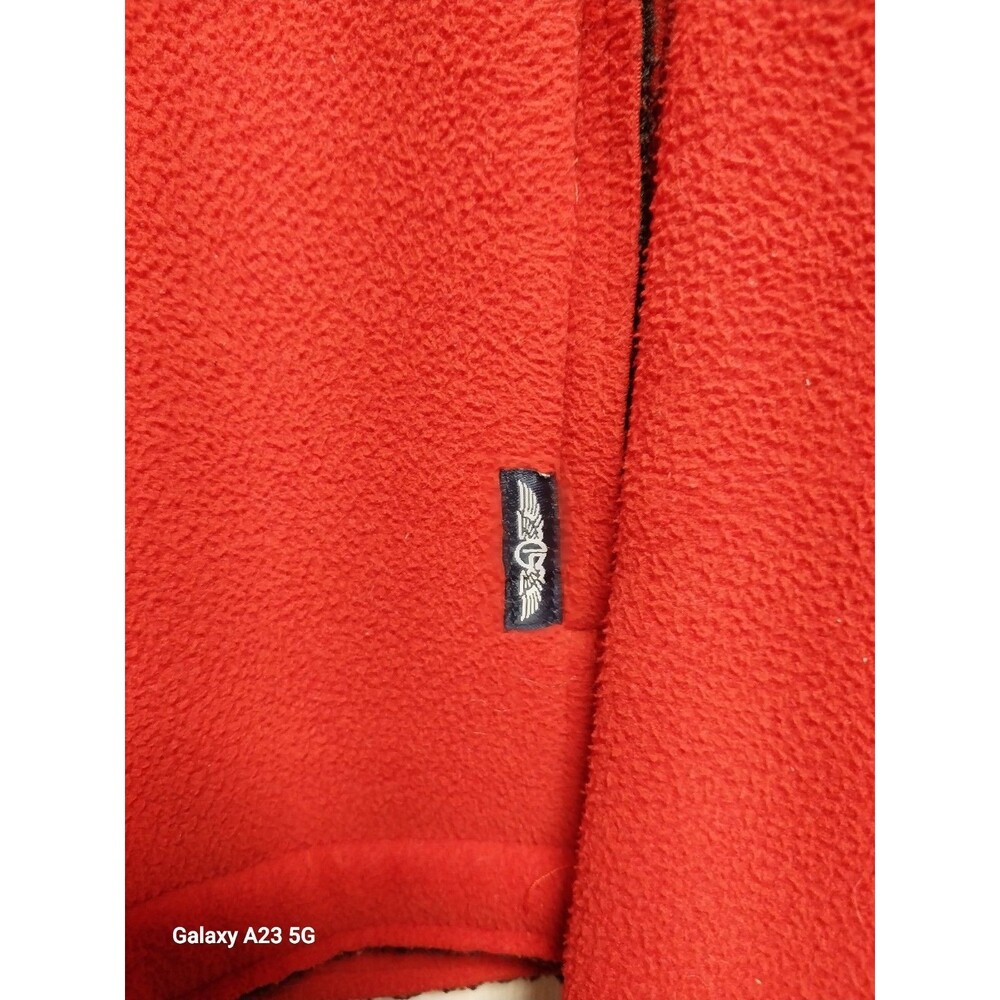Straight Down Women's Large Red Fleece Full Zip Hoodie - Picture 3 of 5
